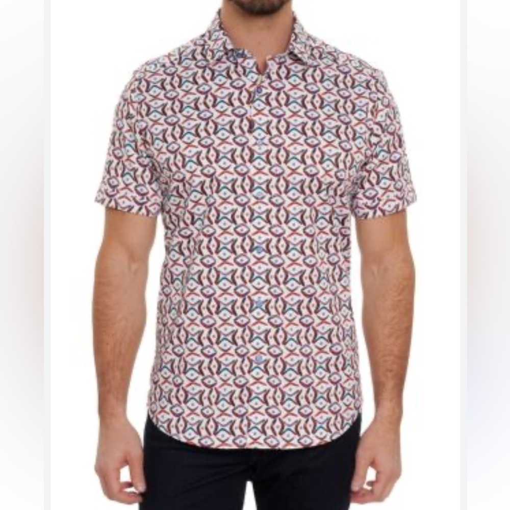 Robert Graham 3XL Emilio Boomerang Classic Fit Short Sleeve Button Down Shirt 3X